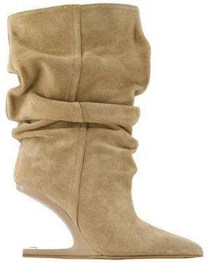 Balmain Heeled Boots - Natural
