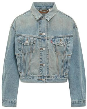 Levi's Jassen ,Blauw ,Denim Shrunken 90S Trucker Jacket