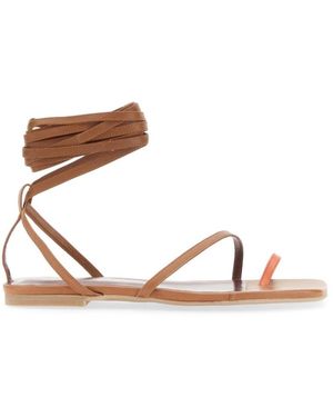 STAUD Riemchen-Sandalen Aus Leder Mit Schnürung - Braun