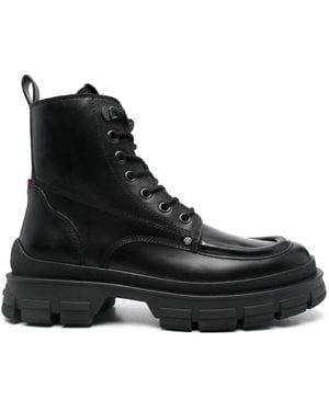 Moncler Lace-Up Boots - Black