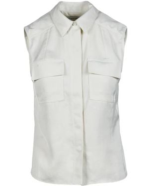 Calvin Klein Top Elegante De Poliéster, Mujer, Talla - Blanco