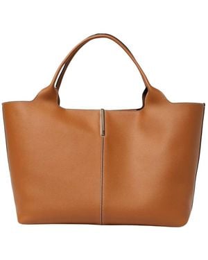 Tod's Elegante Braune Leder Tote Tasche