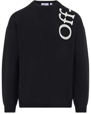 Off-White c/o Virgil Abloh Round-Neck Knitwear - Azul
