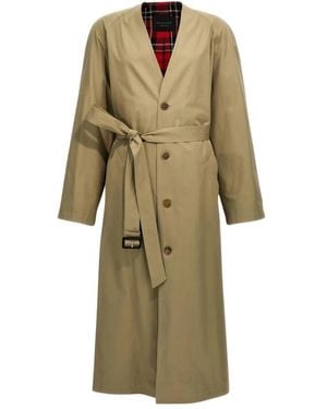Balenciaga Belted Trench Coat - Groen