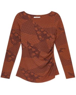 Maliparmi Mozaïek Kimono T-Shirt - Bruin