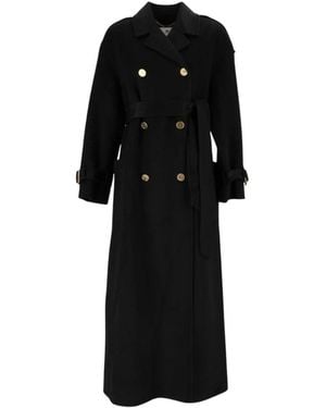 Elisabetta Franchi Double-Breasted Coats - Black