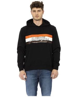 Automobili Lamborghini Luxuriöser hoodie mit reißverschlusstaschen - Schwarz