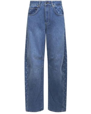 Marine Serre Moon Laser Baggy Jeans - Blauw