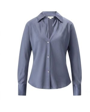 Vince Zijden Blouse - Blauw
