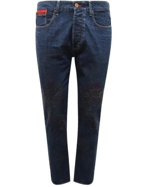 Armani Denim Antifit Lage Kruis Broek - Blauw