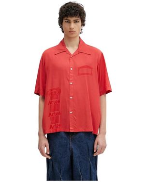 Aries Short Sleeve Hemden - Rood