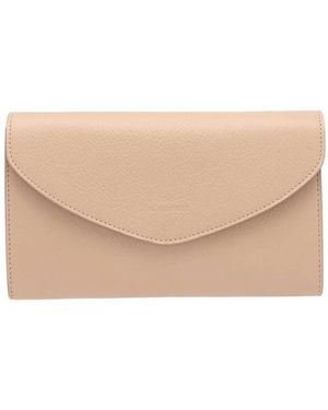 Il Bisonte Stijlvolle Leren Clutch Met Schouderband - Naturel