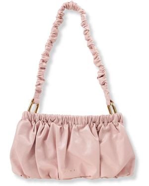 Marni Geplooide Leren Clutch - Roze