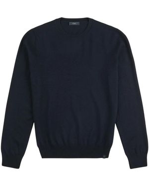 Fay Pullover Mit Rundhalsausschnitt Aus Feinstrick - Blau