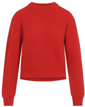 Jil Sander Round-Neck Knitwear - Rojo