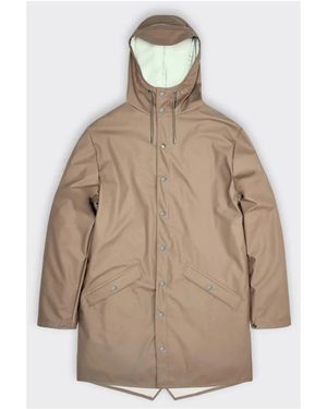 Rains Jassen ,Bruin ,Leer Long Jacket - Naturel