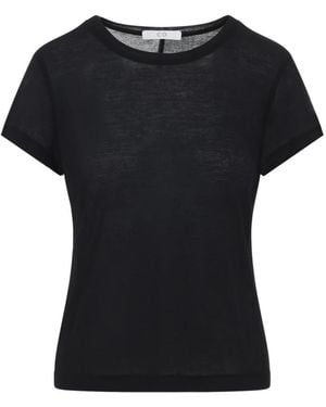 Co. Tops ,Zwart ,Katoen T-Shirt Met Ronde Hals En Korte Mouwen