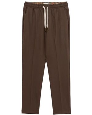 Gianni Lupo Slim-Fit Trousers - Marrone