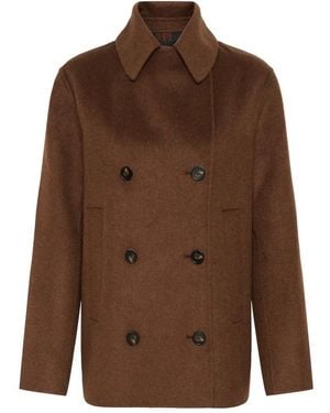 Part Two Double-Breasted Coats - Marrone