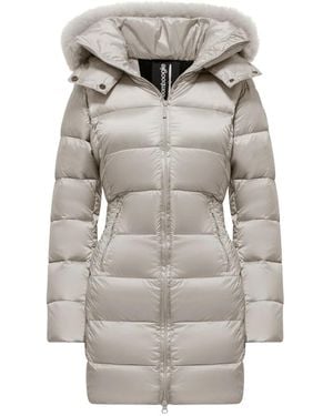Bomboogie Chaqueta De Nylon Con Relleno De Plumón Y Piel, Mujer, Talla - Gris