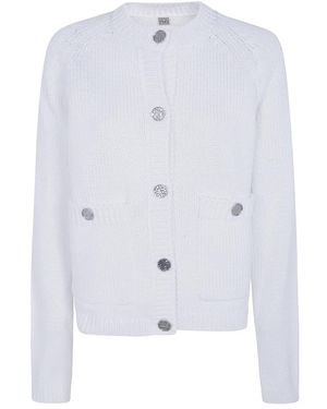 TOTEME Truien & Vesten ,Wit ,Cardigans - Blauw