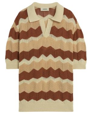 A PAPER KID V-Neck Knitwear - Natural