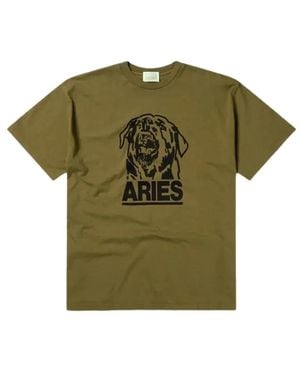 Aries Logo-Print T-Shirt - Groen