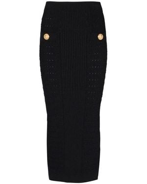 Balmain Midi Skirts - Black
