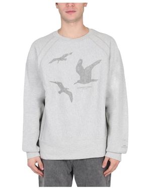 Engineered Garments Hoodies & Sweatvesten ,Grijs ,Katoen Raglan Crew