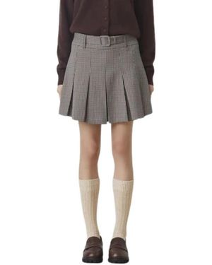 Suncoo Geruite Mini Rok - Zwart