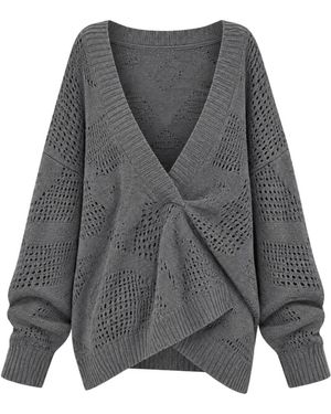 Akep V-Neck Knitwear - Grey