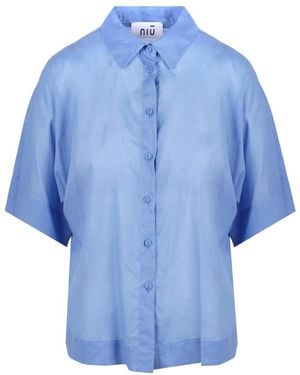 Niu Overhemden ,Blauw ,Katoen Camicetta Kimono