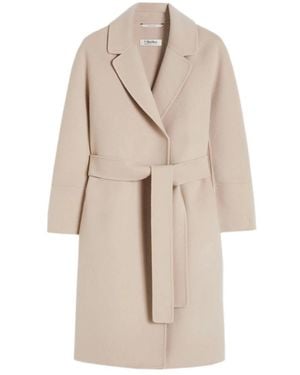 Max Mara Belted Coats - Naturel