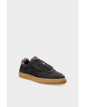 COPENHAGEN Zwart/Leo Zacht Leren Sneakers