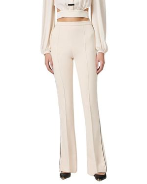 Elisabetta Franchi Wide Trousers - Natural