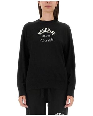 Moschino Logo Gebreide Loungewear Set - Zwart