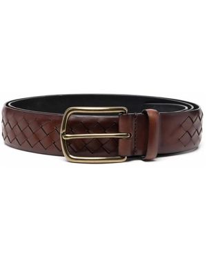 Officine Creative Accessoires ,Bruin ,Gevlochten Leren Riem, Gemaakt