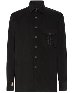 Billionaire Overhemden ,Zwart ,Katoen Velvet Shirt
