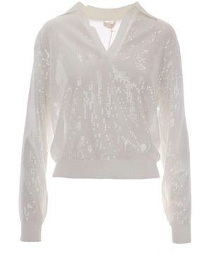 Liu Jo V-Neck Knitwear - Blanco