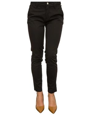 Liu Jo Pantalones Chino Negros Cintura Alta Elegante, Mujer, Talla