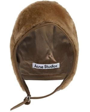 Acne Studios Shearling Cap - Metallic