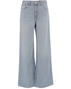 RE/DONE Jeans ,Blauw ,Katoen Cotton And Lyocell Jeans