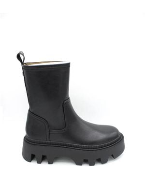 Buffalo Flora Vegan Sockboot Elastische Rubberen Zool - Zwart