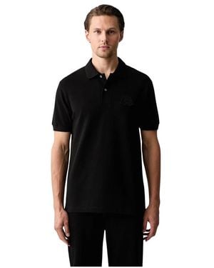 Lacoste Tops ,Zwart ,Katoen Classic Fit Piqué Poloshirt Met Geborduurd Schild