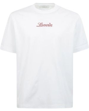 Lanvin Besticktes Baumwoll-T-Shirt - Weiß