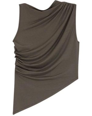 IRO Tops ,Groen ,Spandex Zorya Asymmetrische Top Met Drapering - Bruin