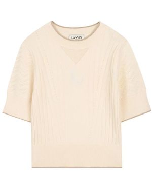 Lanvin Truien & Vesten ,Ronde Hals Gebreid - Naturel