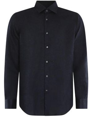 Pal Zileri Geknöpftes Strickhemd Blau