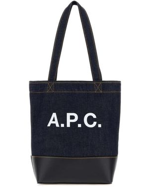 A.P.C. Tassen ,Blauw ,Katoen Axelle Shopper - Zwart