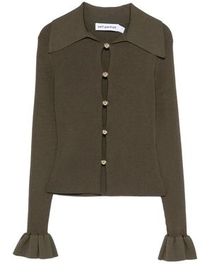 Self-Portrait Cardigan Met Ruches Aan De Manchetten - Groen